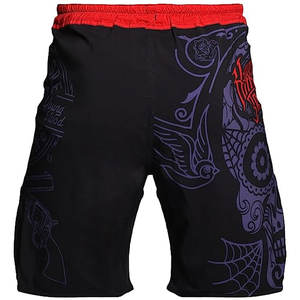 Shorts de combat de haute qualité pour hommes, boxe, couleur noir violet, kickboxing, arts martiaux, combat MMA, UFC, boxeur, lutte - Product Image 3