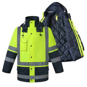 Chaqueta de Invierno Impermeable de Alta Visibilidad Reflectante Profesional para Hombre, Protección y Seguridad, Mangas Largas, para Exteriores - Product Image 1