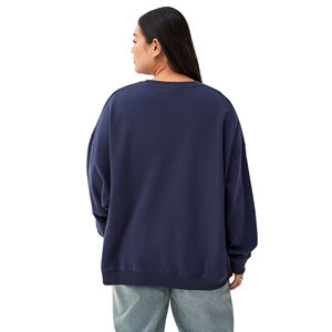 Sweat-shirt à col rond à manches longues pour femmes de qualité supérieure 100% coton polaire d'hiver avant Logo personnalisé écologique respirant - Product Image 4