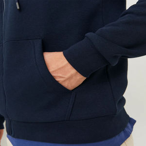 Sweat-shirt à capuche en molleton uni de haute qualité pour homme, streetwear, logo personnalisé, coupe oversize, vente en gros, style hip-hop, fermeture éclair, OEM - Product Image 4