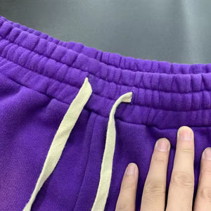 กางเกงขาสั้นผ้าซักแบบเป็นกรดสำหรับสุภาพบุรุษกางเกงขาสั้นลำลองมีเชือกผูกเอวกางเกงขาสั้นสำหรับฤดูร้อนออกแบบโลโก้ได้ตามต้องการ - Product Image 3