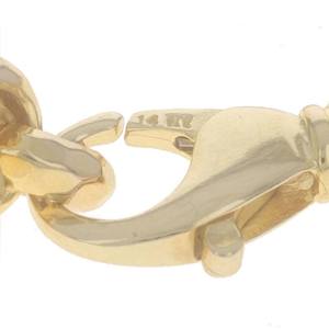 Chaîne Rolo en or véritable martelé solide plaqué or jaune 18 carats Bijoux de mode classiques pour femmes - Product Image 4