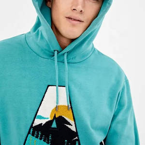 เสื้อมีฮู้ดปักลายสำหรับผู้ชายพิมพ์ดิจิตอลใส่สบายสีพื้นฤดูหนาว100% ผ้าฝ้ายย้อมสีล้วนจำนวนมาก - Product Image 6