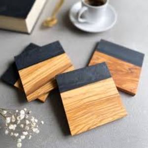 Posavasos modernos de resina con patrones geométricos para una decoración elegante de la Mesa a un precio muy asequible - Product Image 1