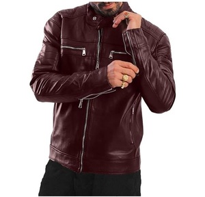 Chaqueta de Cuero Genuino para Hombre, a la Moda, de Alta Calidad, con Logotipo Personalizado OEM, Accesorios Ecológicos al por Mayor - Product Image 1