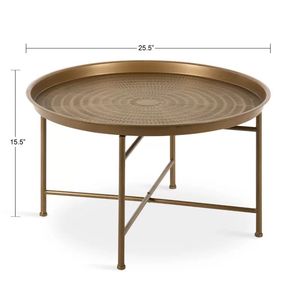 Mesa de centro de aluminio elegante y elegante de tendencia para sala de estar pieza de mueble perfecta que complementa contemporáneo - Product Image 6