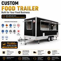 Truk Makanan BBQ Kustom Pizza Burger Es Krim Kopi Trailer Makanan Keliling Dilengkapi Penuh Van Katering untuk AS Turki