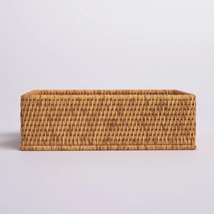 rectangular <b>basket</b> with rounded <b>corners</b> cutout handles Handmade Storage <b>Basket</b> Wholesale eco-friendly Made in Viet Nam - Product Image 2