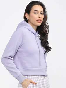 Women Winter Lavender Fleece <b>Hoodie</b> Soft Warm Pullover Long Sleeve Kangaroo Pocket Custom Logo Option 100% Cotton <b>Comfy</b> Casual - Product Image 3