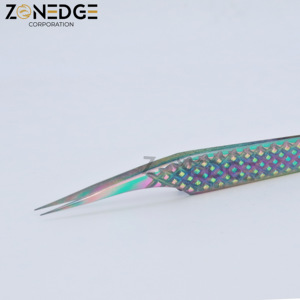 Pince à cils en acier inoxydable avec logo personnalisé Multi Plasma Color Coated - Product Image 5