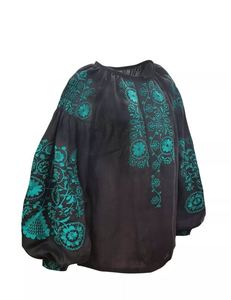 Nouveau été à la mode Style ethnique manches complètes brodé attrayant brodé à la main Blouses ukrainiennes bouffée manches complètes - Product Image 1