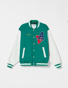 Carta personalizada Chenille Patch Lana Verde American College Varsity Chaquetas Tallas grandes Letterman Chaquetas a granel - Product Image 4