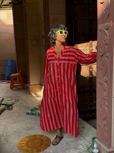 Vestido Maxi Bohemio Largo Hasta el Suelo para Mujer, Estampado de Leopardo, Algodón, Modesto, Informal, Ecológico, Hecho a Mano - Product Image 4