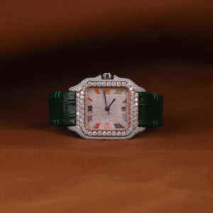 Reloj Mecánico de Lujo con Diamantes Estilo Hip Hop, Unisex, Oro Blanco, Resistente al Agua, Esfera de Cristal Analógica - Product Image 1