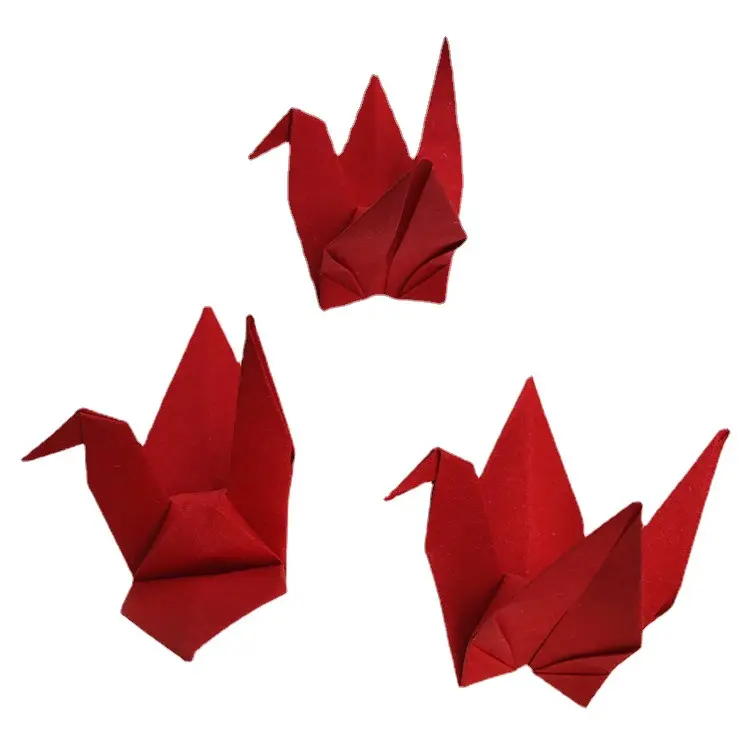 100 pz Origami gru di carta artigianato articoli di carta festa di nozze camera dei bambini casa Baby Shower decorazione 10x10cm gru Origami