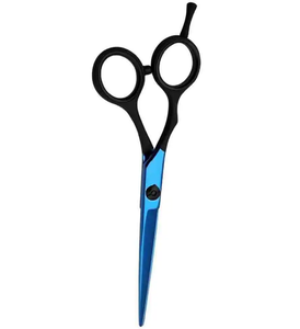 Top Quality Barber <b>Hair</b> <b>Cutting</b> <b>Scissors</b> Blue Color Barber <b>Hair</b> Salon Metal Steel <b>Scissors</b> With Adjustable Finger Rest - Product Image 5