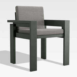 Walker 96-144 <b>Outdoor</b> <b>Dining</b> <b>Table</b> Set <b>Extendable</b> Contemporary Metal Durable Canvas Charcoal for Sunbrella Cushions for - Product Image 5