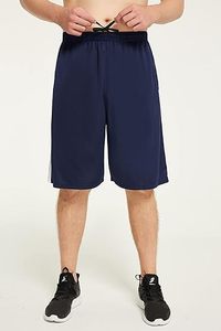 Pantalones cortos de entrenamiento ligeros para hombre para gimnasio y Fitness Diseño cómodo con cintura elástica Bolsillos funcionales Patrón sólido - Product Image 2