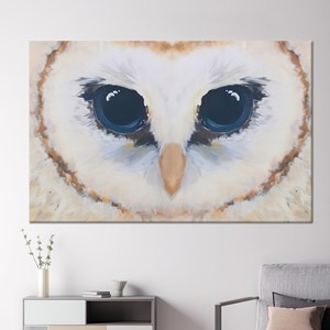 Art abstrait élégant d'oiseaux hiboux : Décoration murale moderne sur toile imprimée, TOILE ENROBÉE - Product Image 1