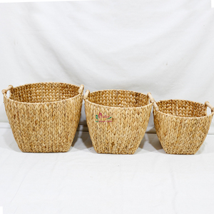 Artex Dong Thap cestas de mimbre de jacinto de agua plegables naturales hechas a mano para soluciones decorativas de almacenamiento para el hogar y la Oficina - Product Image 4