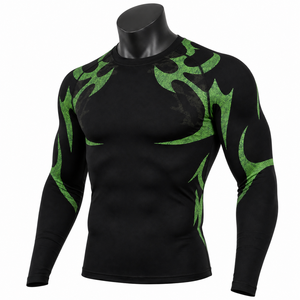 Top Sale Men’s <b>Long</b> <b>Sleeve</b> Compression Shirt Graphic Gym Fitness Tight <b>Base</b> <b>Layer</b> Sportswear Custom OEM Wholesale - Product Image 3