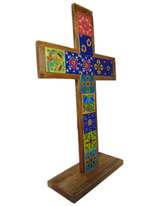 Croix chrétienne en bois artisanale mur religieux spirituel décor de table symbole de foi rustique maison église espace sacré - Product Image 3