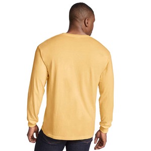 T-shirt jaune à manches longues uni à col ras du cou personnalisé d'été respirant XL - Product Image 2
