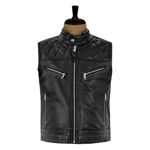 Chaleco de Cuero Transpirable de Alta Calidad para Hombre, Chaqueta de Motociclista con Cuello en V, Diseño Personalizado, Logotipo Privado, Estilo Desgastado, Ropa de Abrigo de Invierno - Product Image 1