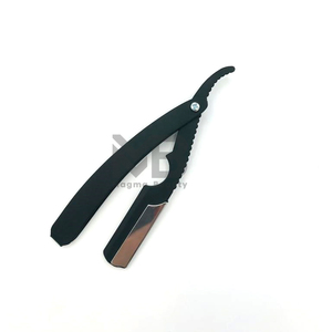 Maquinilla de afeitar de barbero de corte recto con mango de madera de acero inoxidable profesional desechable de buena calidad para hombres - Product Image 5