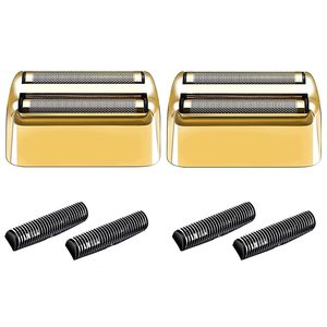 2 cabezales de repuesto dorados de doble cuchilla para afeitadora eléctrica, lavables, para cuerpo y rostro, para afeitadora de doble lámina metálica - Product Image 3