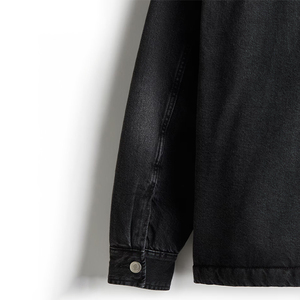 Prendas de abrigo informales personalizadas para hombre Camisa vaquera de ajuste regular con forro polar Teddy Chaqueta de invierno suave y cálida - Product Image 6