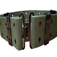 Vente flash Ceinture tactique pour homme en nylon 1000D robuste, revêtement poudré noir, boucle à dégagement rapide, durable, 32 œillets en laiton, réglable