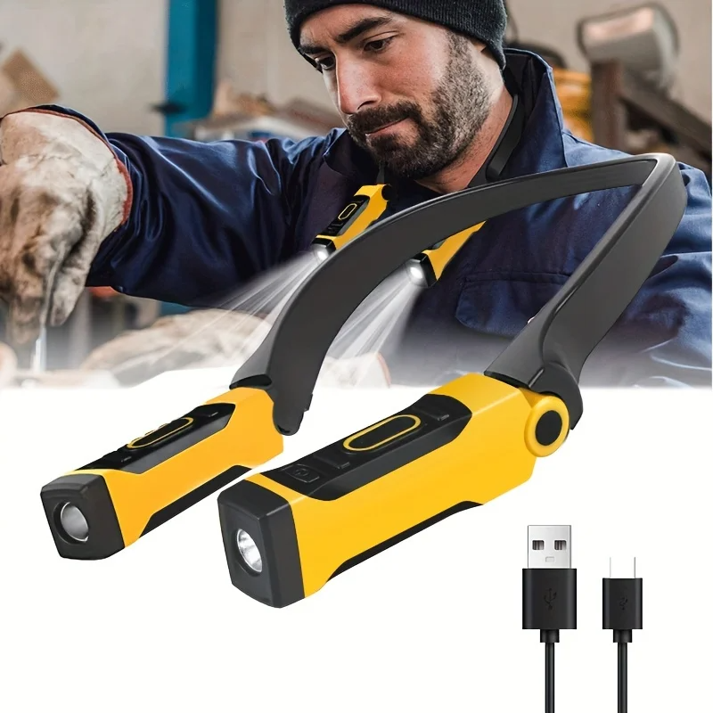 Rechargeable Cordless LED Work Light - 60 SMD, 350 Lumens, Magnetic Base & Swivel Hook
