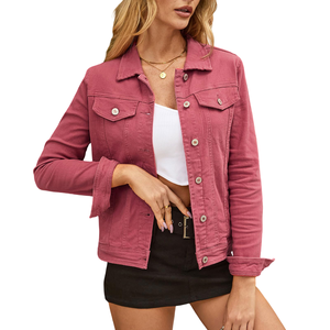 Veste en jean bleu clair à succès, tissu personnalisable, col rabattu, séchage rapide, veste en jean d'hiver pour femmes - Product Image 3