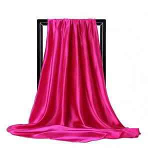 Quatorze couleurs Tudung Vintage Satin Perle Chiffon Longue Écharpe Femme Turban Châle 100% Soie Écharpe Femme Musulmane Hijabs - Product Image 4