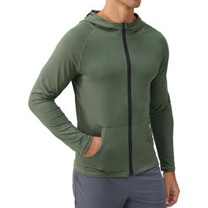 Wholesales Full Zip Men's Winter Solid Polyester/Cotton Breathable Quick Dry Workout Gym Hoodie Outdoor Running Plain Dyed - Product Image 4