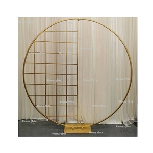 Fondo de color oro hierro de primera calidad forma redonda fondo de tamaño personalizado para uso de bodas y eventos - Product Image 6