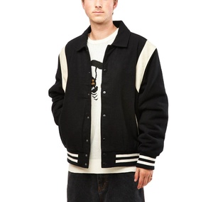 Nouvelle arrivée 100% veste universitaire en cuir de laine de polyester pour hommes couleur bloc poids lourd sur la taille confortable hommes veste universitaire - Product Image 3