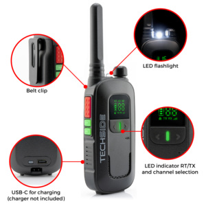 Precio de Fábrica TechSide TS-T2MIC+6, Radio PMR446 Profesional sin Licencia, 16 Canales, VOX, Escaneo Automático de Canales de 5 Niveles, Cargador USB para Auriculares - Product Image 4