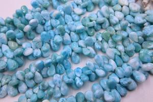 Larimar Natural Piedra preciosa Lágrima Forma de pera Cuentas Azul Tamaños de moda 13X9MM 15X9MM Aprox. 8 pulgadas para hacer joyas - Product Image 3