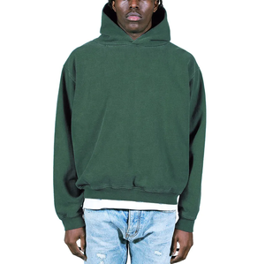 Logotipo en relieve 3D de gran tamaño 700 Gsm French Terry Men Pullover Drop Shoulder No String Heavyweight Hoodies - Product Image 4