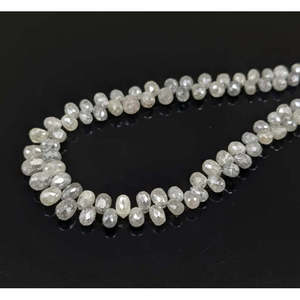 Perles de diamant en forme de goutte d'eau facettées, blanches naturelles, 2,5-4 mm, en vrac - Product Image 4