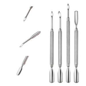 MORGANS INDUSTRIES Stainless Steel Nail Cuticle Pusher Set Double Head Durable Manicure & <b>Pedicure</b> <b>Tool</b> Reusable - Product Image 1