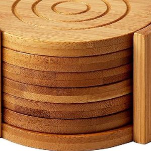 ชุดถาดรองแก้วทำจากไม้ธรรมชาติแกะสลักงานฝีมือที่ไม่เหมือนใคร - Product Image 3