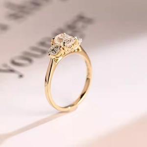 Gold Three Lab Diamond Engagement <b>Ring</b> 2.50CTW VVS1 Cushion Cut Lab Grown Diamond Anniversary Gift Wedding Fine Jewelry Her - Product Image 5