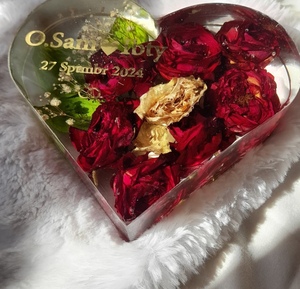 การ์ดแต่งงานมุสลิมพร้อมกรอบเรซินและดอกไม้2025ของขวัญวันหยุดทำด้วยมือ - Product Image 2