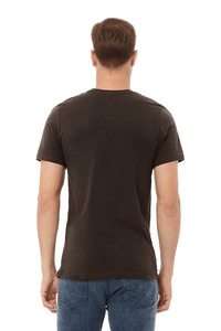 Camiseta de Cuello Redondo para Hombre con Logotipo de Marca Personalizado al por Mayor, Color Café, Algodón de Punto Sencillo, Manga Corta, Ropa de Moda - Product Image 3