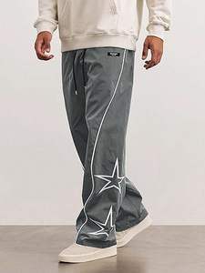 <b>Men's</b> Casual Baggy Dance <b>Trousers</b> Lightweight Sweatpants Drawstring Mid <b>Waist</b> <b>Elastic</b> Closure Fashionable Straight Leg Pants - Product Image 5