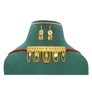 Martasha designer islamique ramadan spécial plaqué or EAU bijoux spécial dubai bijoux collier boucle d'oreille ensemble - Product Image 3