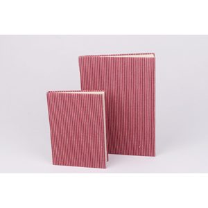 Cuaderno de tela estampada a rayas (B6 B5 A6 A7) - Encuadernación cosida, cuaderno de bocetos para uso escolar, diario con cubierta de PU y cuero - Product Image 3